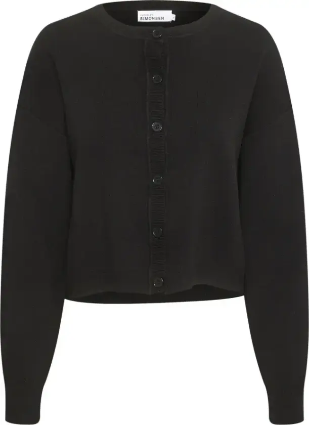 Dame, Strikkevarer, Svart, 2XL