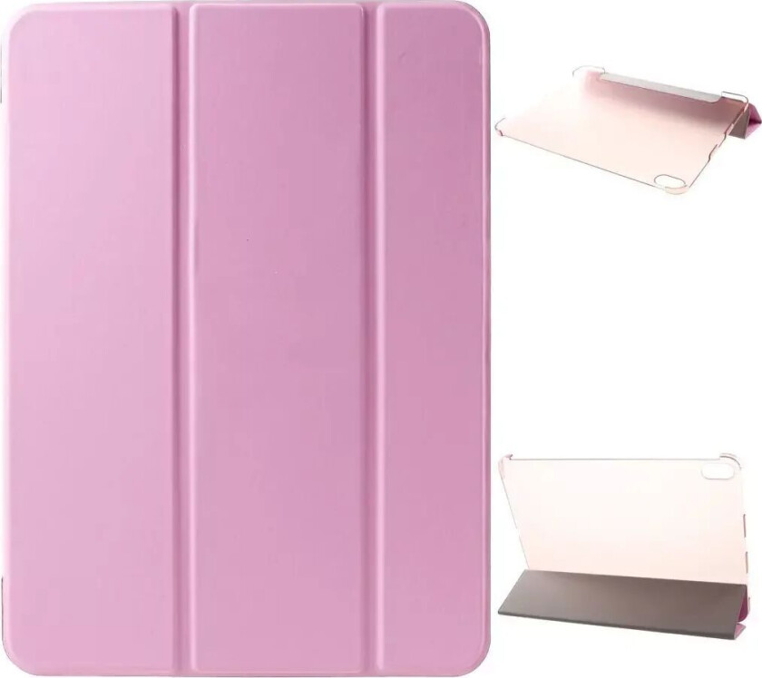 iPad Pro 11" Tri-fold Skinn Stand Deksel m. Gjennomsiktig Bakside Pink