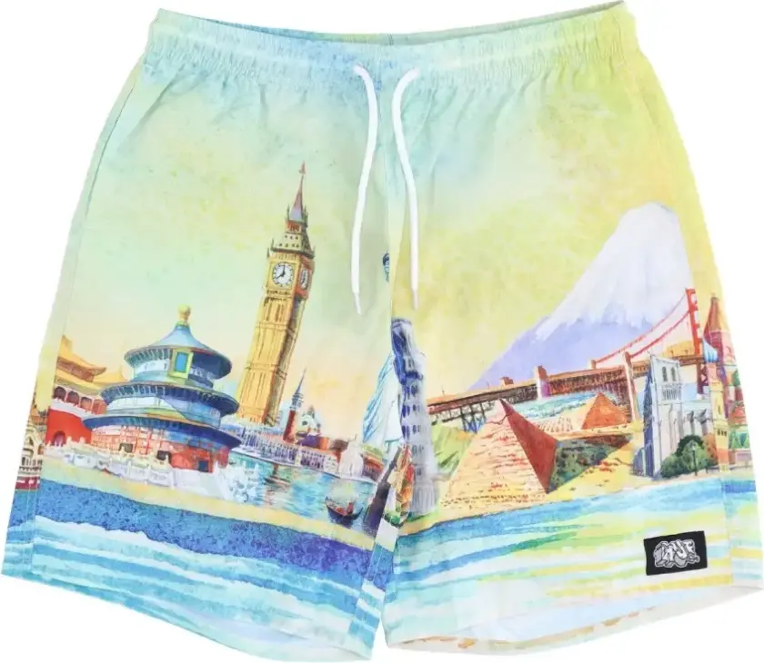 Herre, Shorts, Flerfarget, L