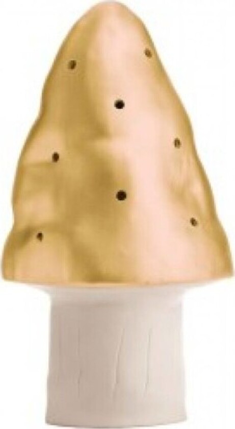 Svamp barnelampe, gull, Ø15x28 cm