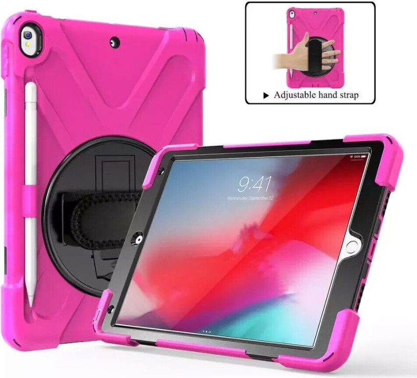 iPad Air (2019) Håndverker Deksel m. 360⁰ Stativfunksjon & Grep - Pink