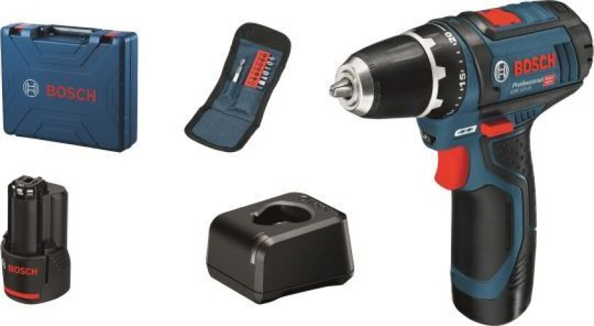 GSR 12V-15 Drill med batteri og lader