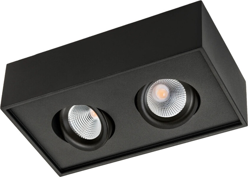 Cube Lux 2x7W LED 2700K Ra 98 - Svart
