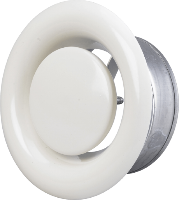 Avtrekksventil DKU Ø100 mm med VG ramme, hvit