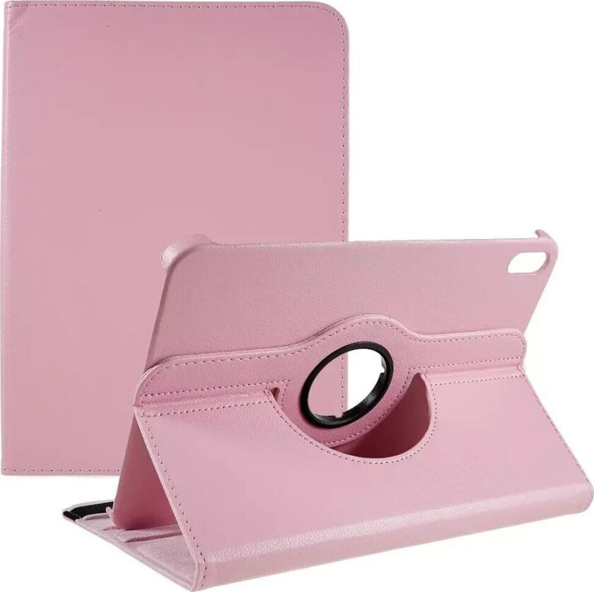 iPad 10.9" (2022) Klassisk Skinn Deksel m. 360⁰ Stativfunksjon - Rosa