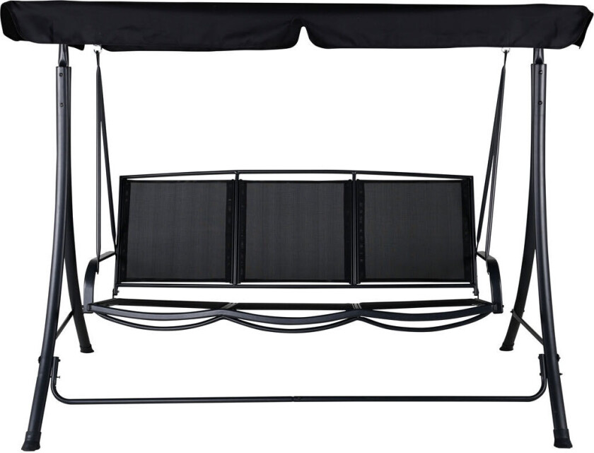 Madras hengende hagesofa 3 pers. svart .