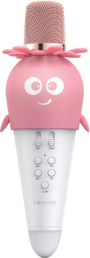 AMS-200 Bluetooth Karaoke Mikrofon med Høyttaler - Rosa