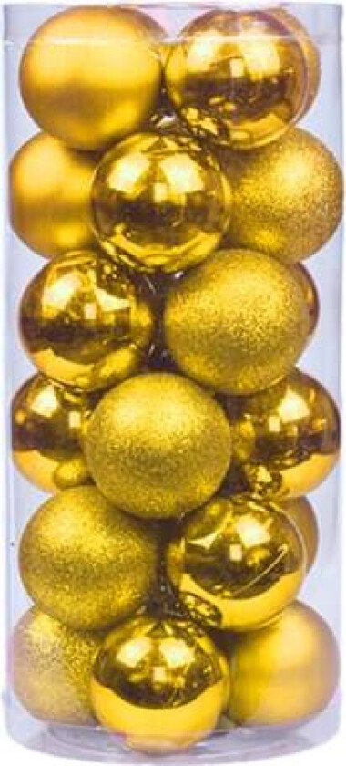 24 stykker 6 cm knusefrie julekulepynt til jul