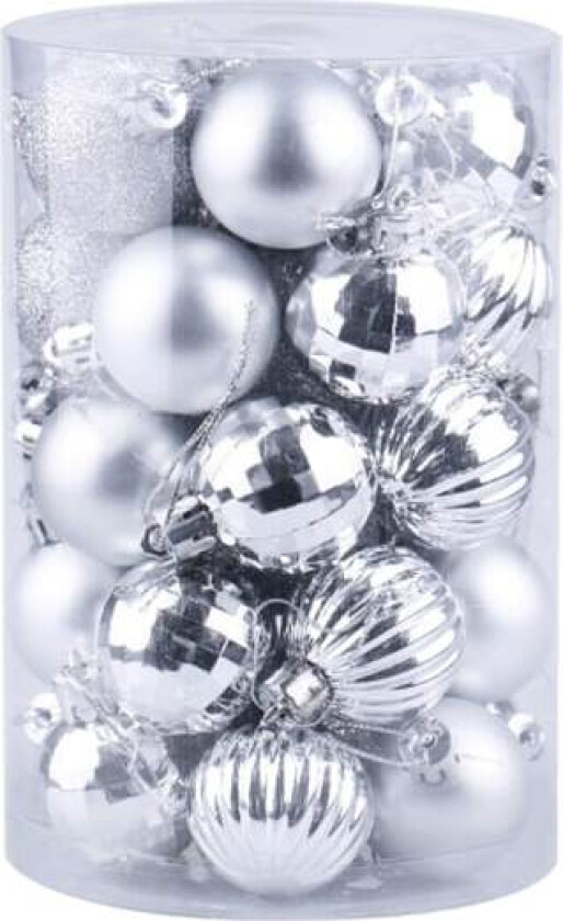 34 stykker 4 cm knusefrie julekulepynt til jul