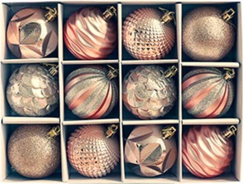 12 stk Julekuler Juletrepynt Dekorasjoner