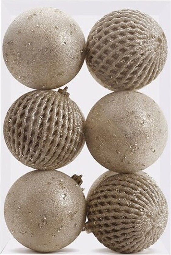 12 stk Julekulepynt 8cm Glitter Sekvens Skumkule