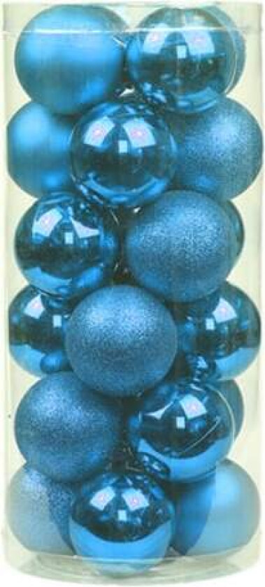 24 stykker 6 cm knusefrie julekulepynt til jul