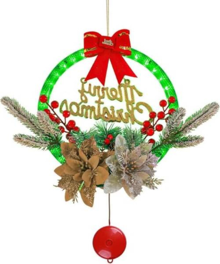 Julekrans for inngangsdør, trehengende pynt med