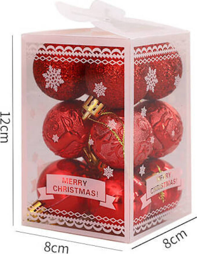 Julepynt hengende ring julekule red