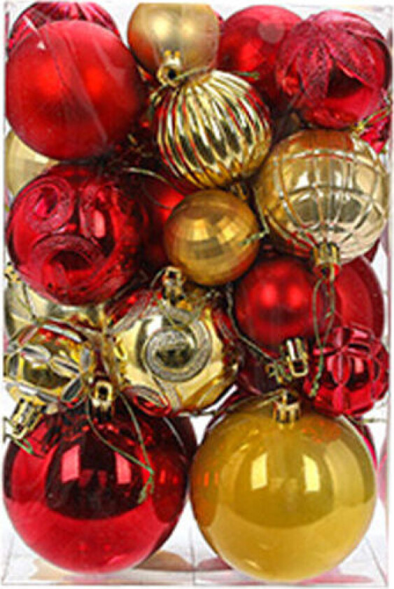 Julekulepynt i ubruddbar plast - Sett med julekuler