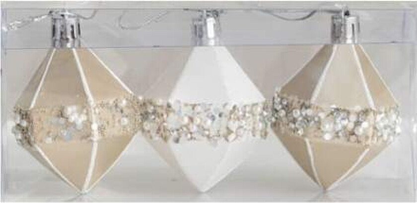 Champagne Julekulesett - Julepynt til juletreet 3pcs 7cm