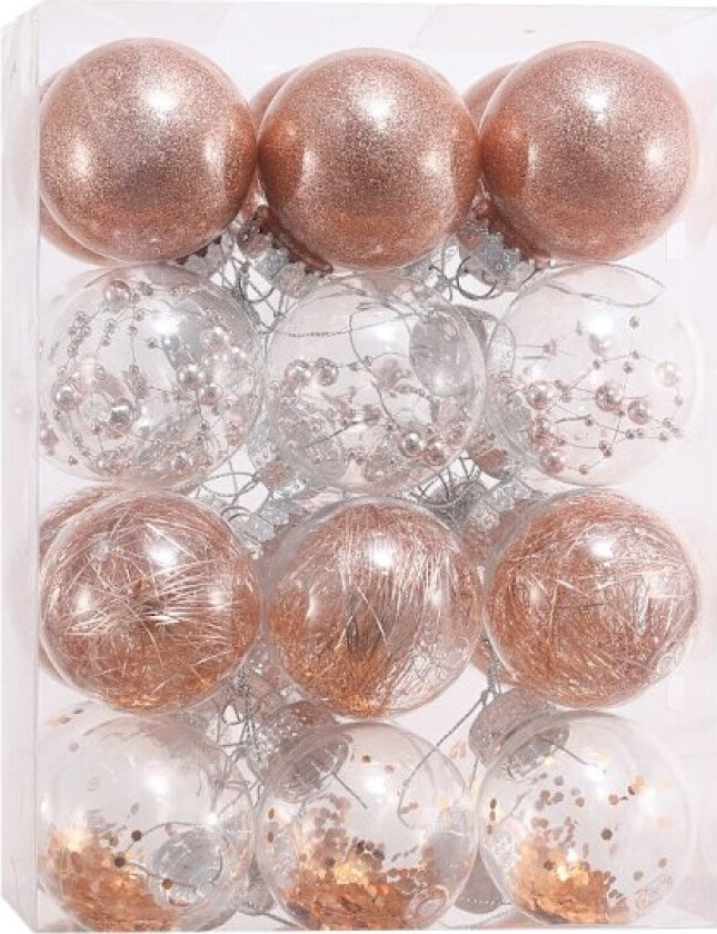Julekuler dekorasjoner til juletreet, nyttårsfeiring Rose golden