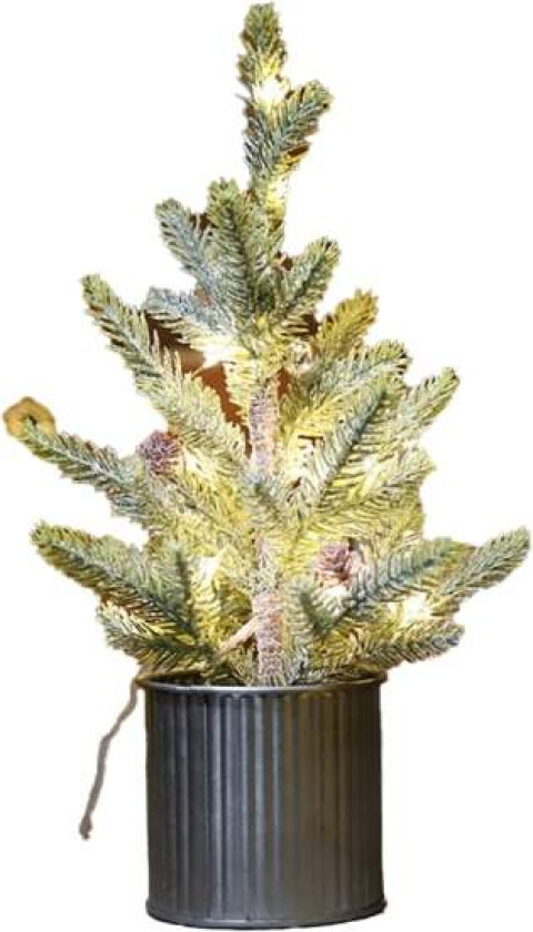 Flocket kunstig juletre, skrivebordsseder-juletrær