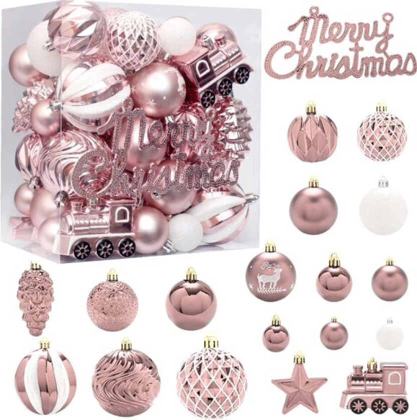 Julekuler Ornamenter, 65 stk. Knusefrie Festlige Bryllup