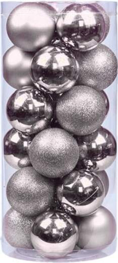 24 stykker 3 cm knusefrie julekulepynt til jul