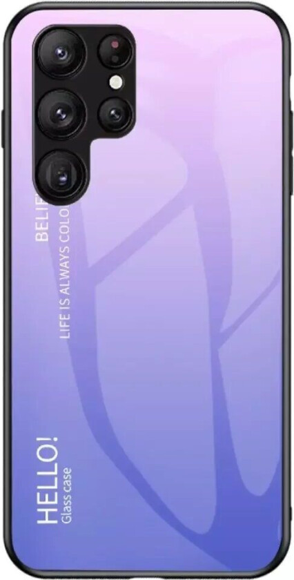 Samsung Galaxy S23 Ultra Glass Bakdeksel - Hello - Lilla