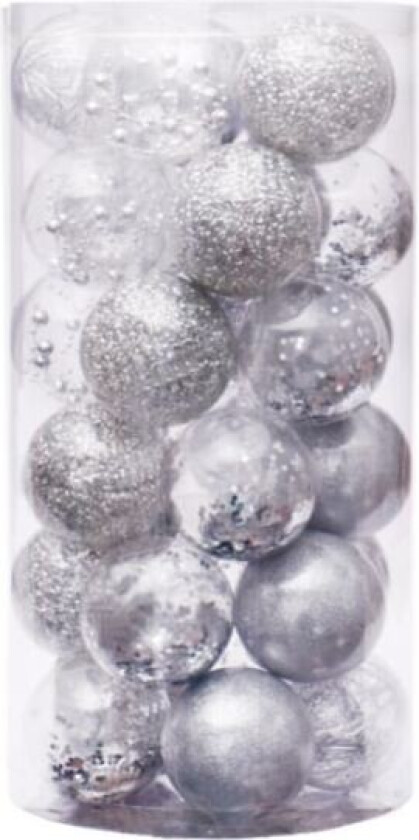 Utskjæringssikre gjennomsiktige julekuler i plast - Dekorative