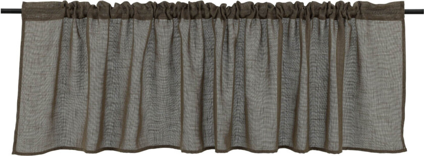 Kaya gardin 1 stk., kafégardin, hettegardin, kjøkken gardin 55x250cm brun.