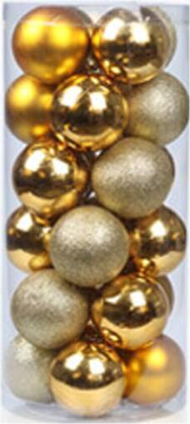 24 stykker 3 cm knusefrie julekulepynt til jul