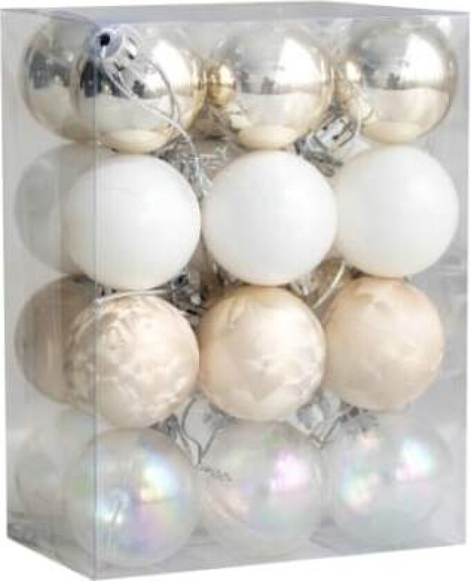 Champagne Julekulesett - Julepynt til juletreet 24pcs 4cm