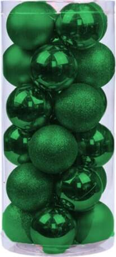 24 stykker 6 cm knusefrie julekulepynt til jul