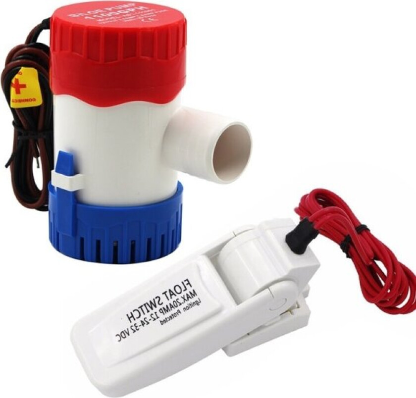 Lensepumpe for båt DC12V 1100GPH Liten lensepumpe 12 Volt Elektrisk vannpumpe Lav støy med bryter