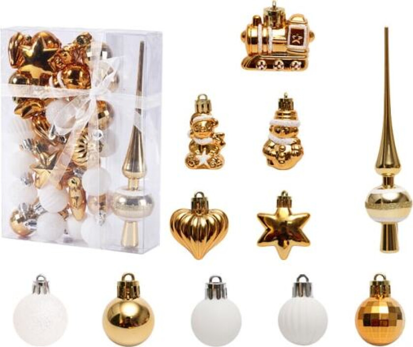 34 stk Julekulepynt til Juletre