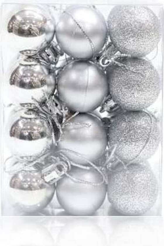 Julekuler - Plastjulekuler til juletreet, julepynt silver