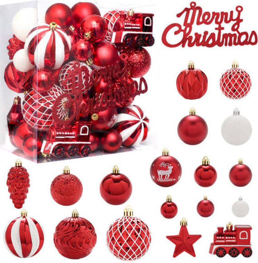 Julekuler Ornamenter, 65 stk. Knusefrie Festlige Bryllup