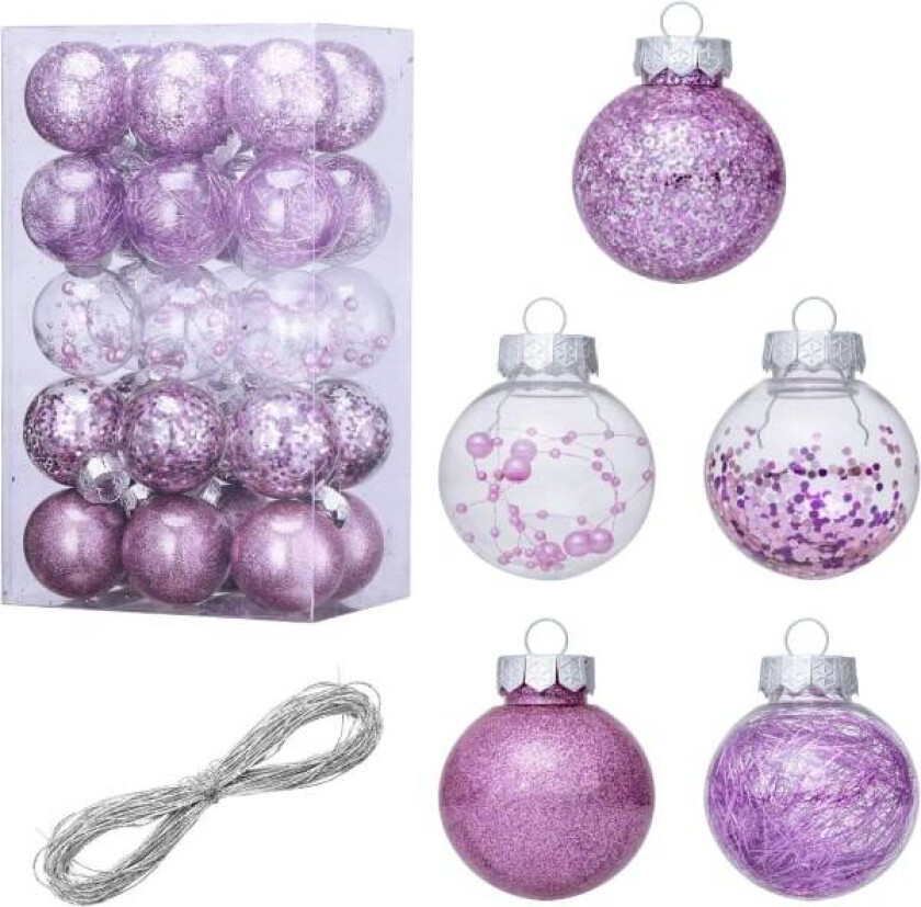 30 stk Julekulepynt til Juletreet, Knusefritt Klar