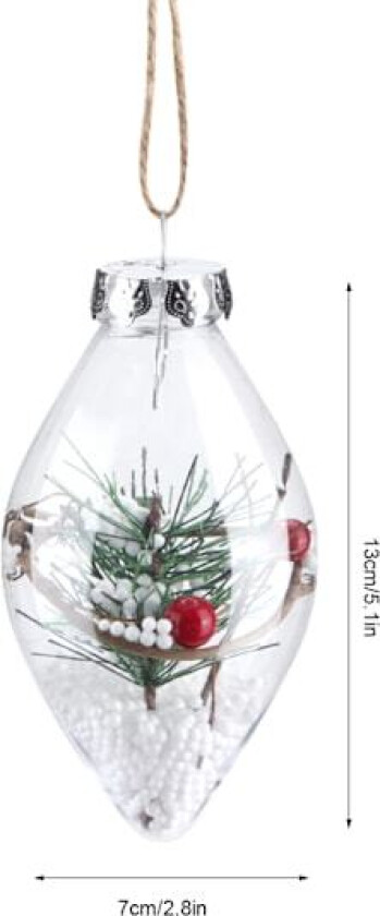 DIY Julekule Transparent Åpen Plast Hengepynt Hjemmedekor