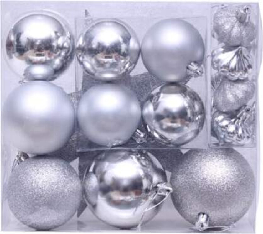 18 stk Julekule Ornamentsett, Knusesikkert Juler