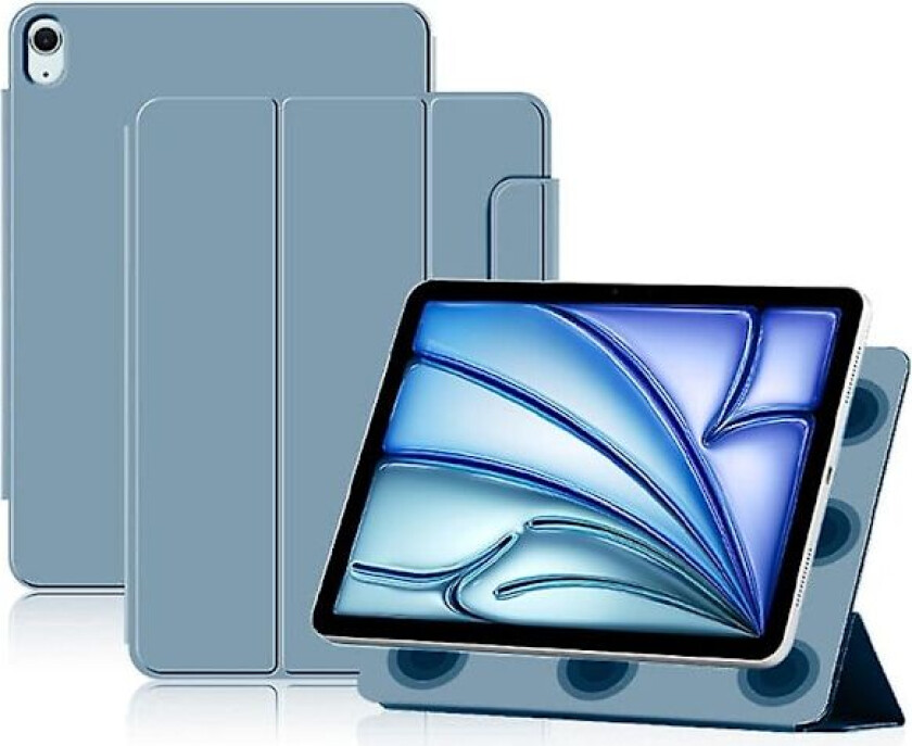 Stativveske for iPad Air 13 (2024) (M2) - støtsikker, magnetisk PU-lær, klaffdeksel - babyblå Multicolor Baby Blue