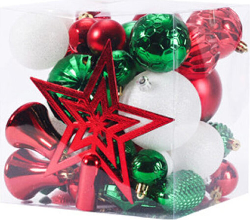 Uknuselige julekulepyntsett Gavepakke for