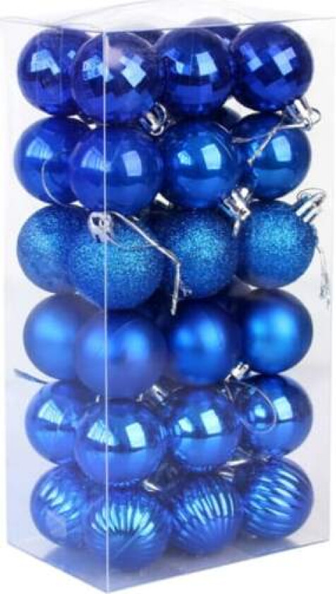 24 stykker 4 cm knusefrie julekulepynt til jul