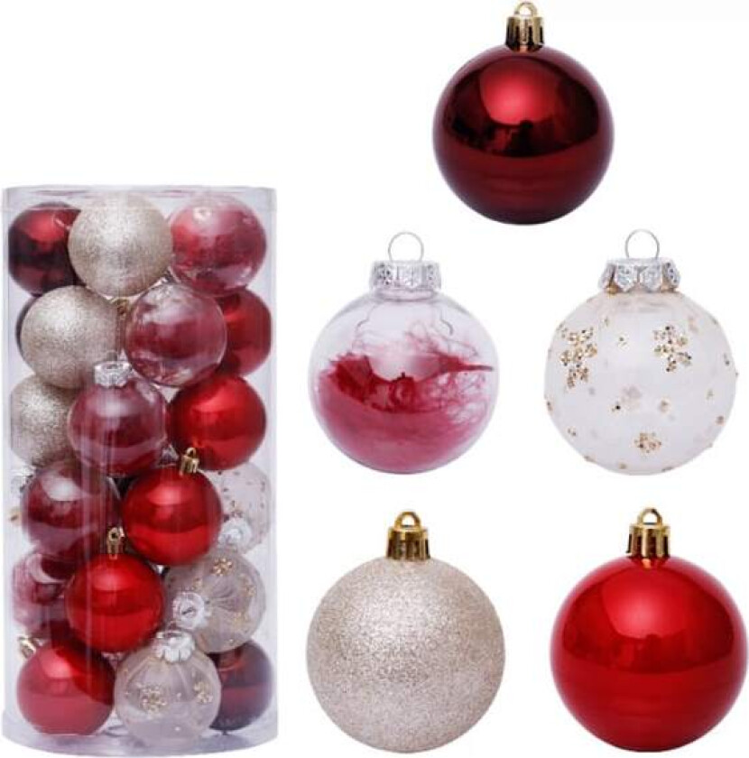 6cm/2.36” Julekule, 30 stk Juletrærpynt