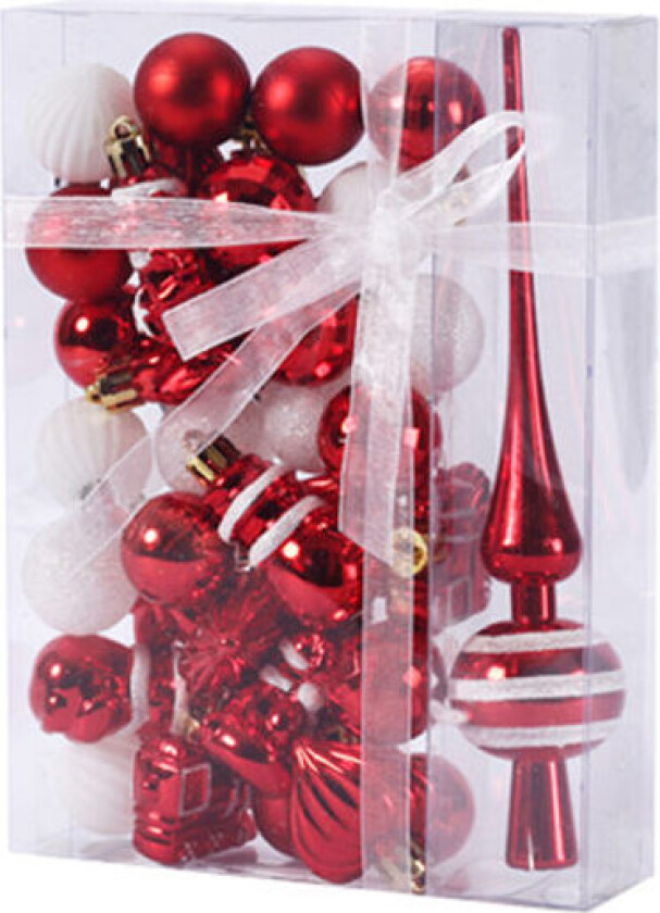 34 Julekuler Julerispyntsett, Plast