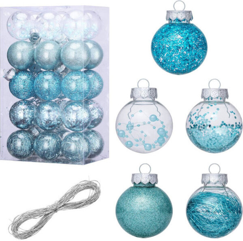 30 stk Julekulepynt til Juletreet, Knusefritt Klar