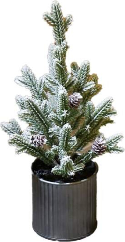 Flocket kunstig juletre, skrivebordsseder-juletrær