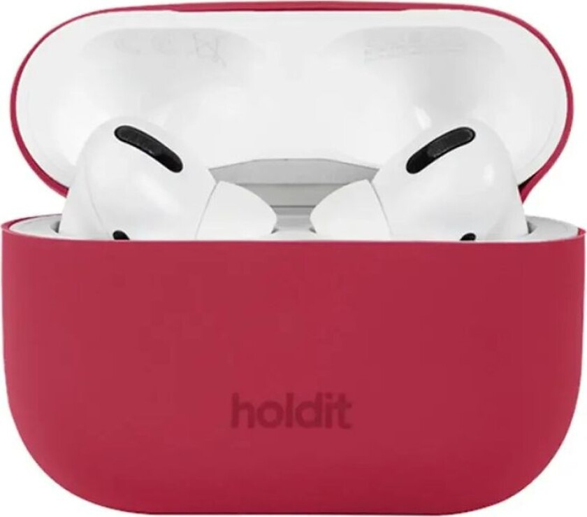 Holdit Silikondeksel Til AirPods Pro 2 / Pro - Red Velvet