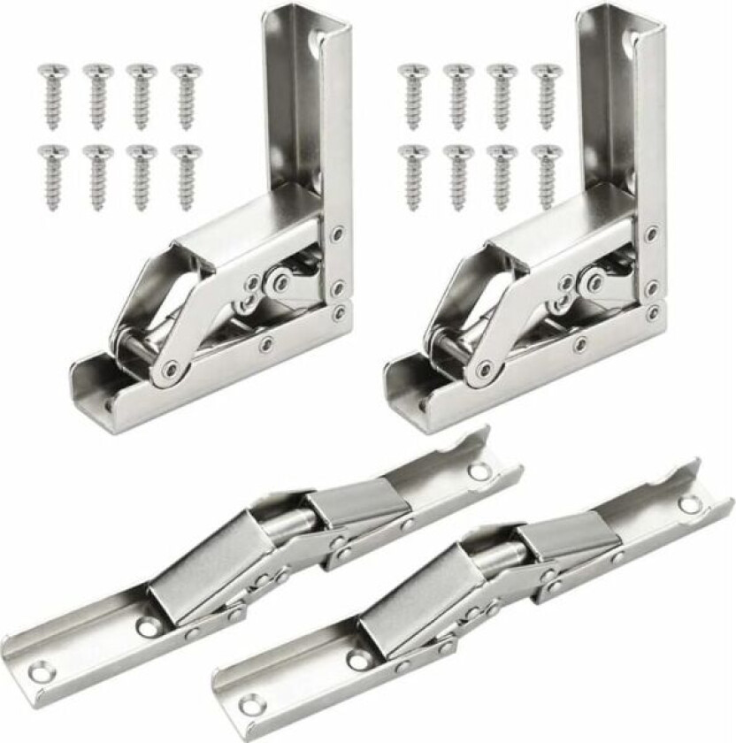 4 stk sammenleggbare hengsler 90 graders full overlay rustfritt stål dør