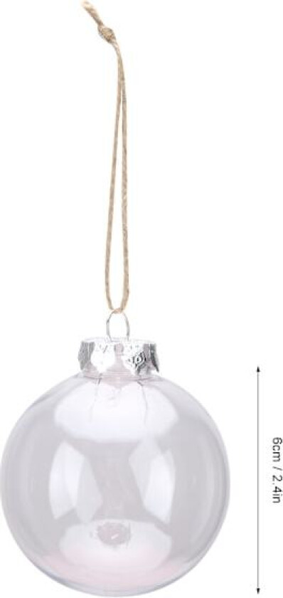 5 stk Juletrærpynt Transparent Plast Julekule Festdekorasjon Ornament 6cm