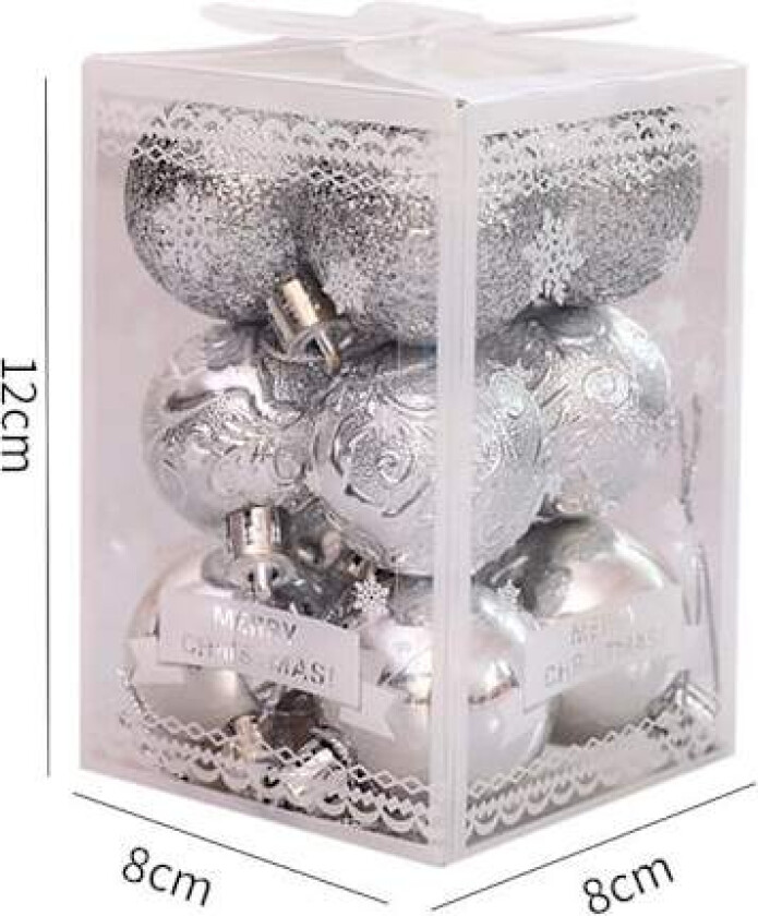 Julepynt hengende ring julekule silver