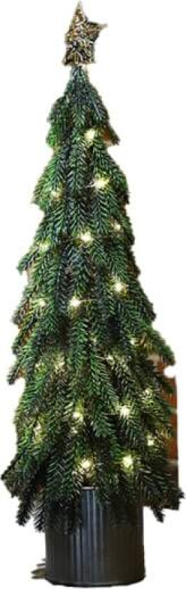 Flocket kunstig juletre, skrivebordsseder-juletrær