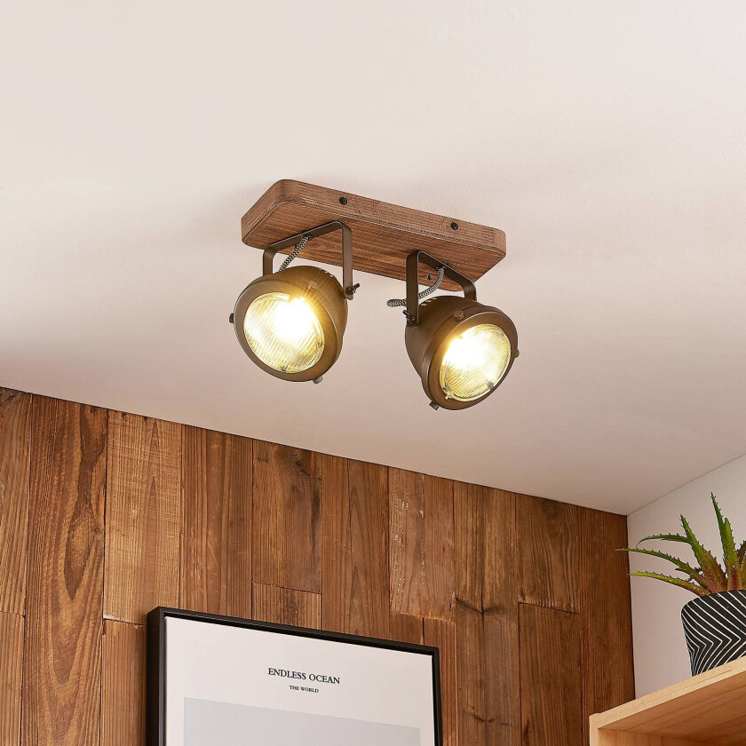 Farovi takspot svart, 2 lyskilder